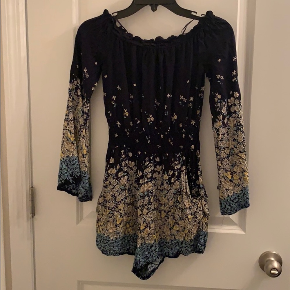 Off the shoulder floral romper